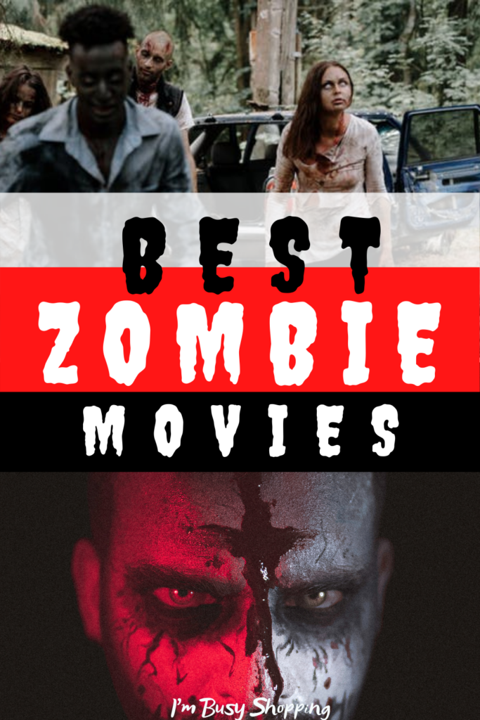 Pin showing the title Best Zombie Movies in the center