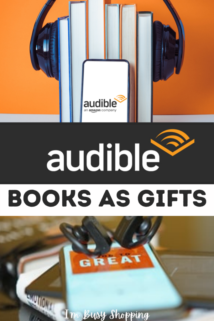 Pin showing the title Audible Books as Gifts