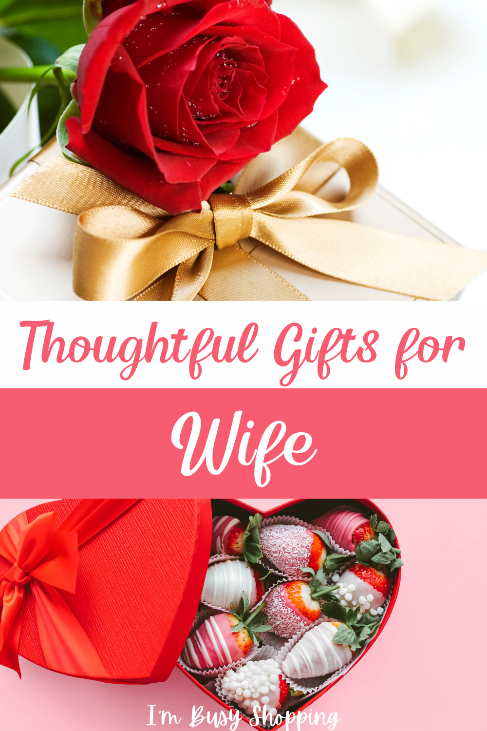 Pin showing thoughtful gifts for wife