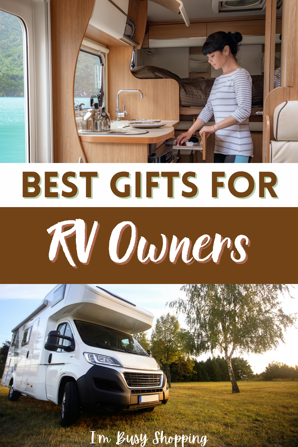 Pin showing the text Best Gifts for RV Owners