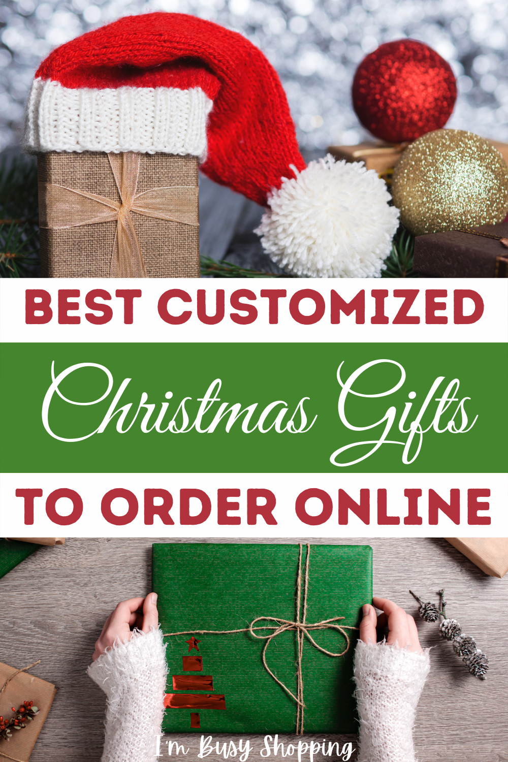 Pin showing the title Best Customized Christmas Gifts to Order Online