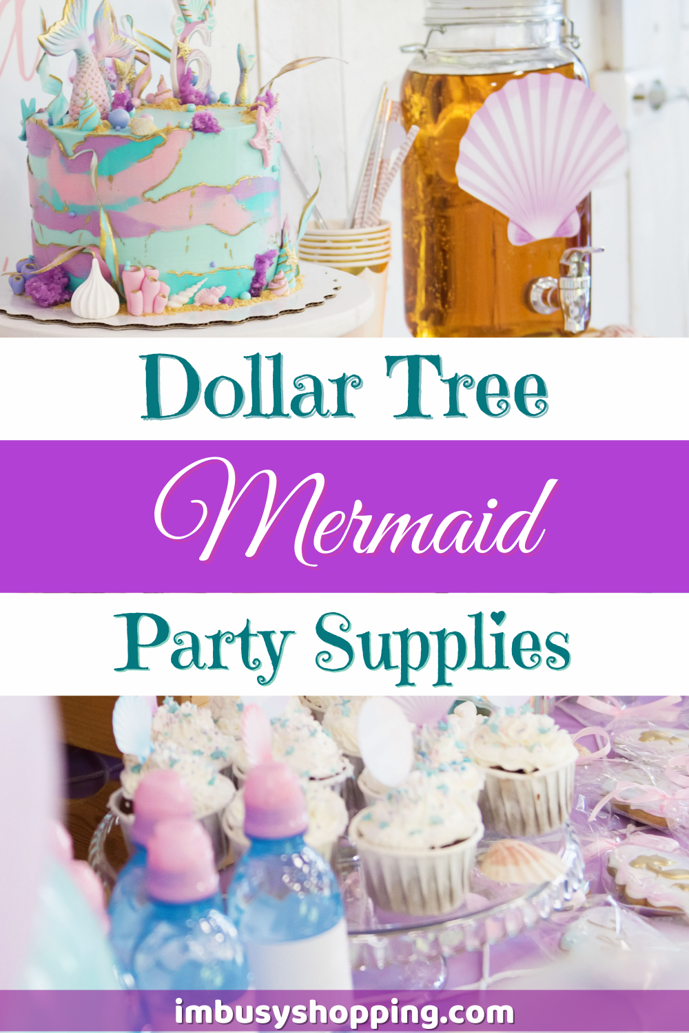 Pin showing Dollar Tree Mermaid Party Supplies
