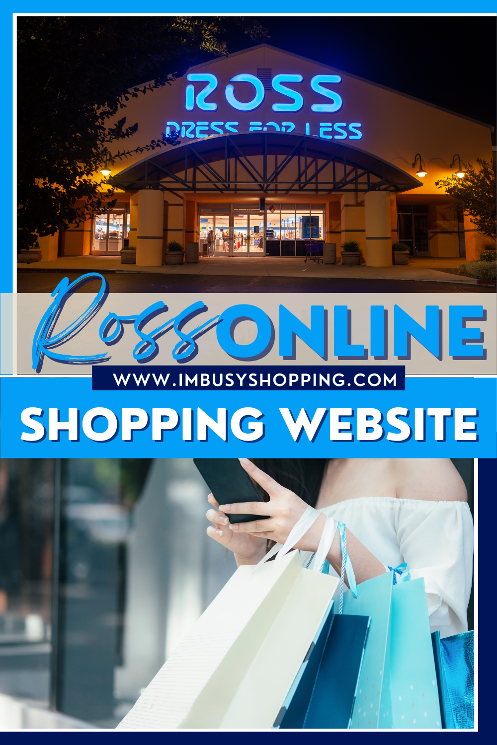 Pin showing the title Ross Online Shopping Website