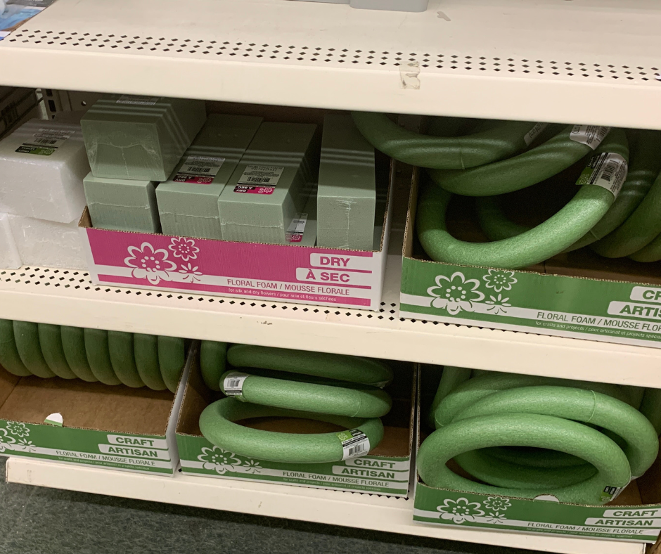 Foam wreath forms craft supplies at dollar tree store