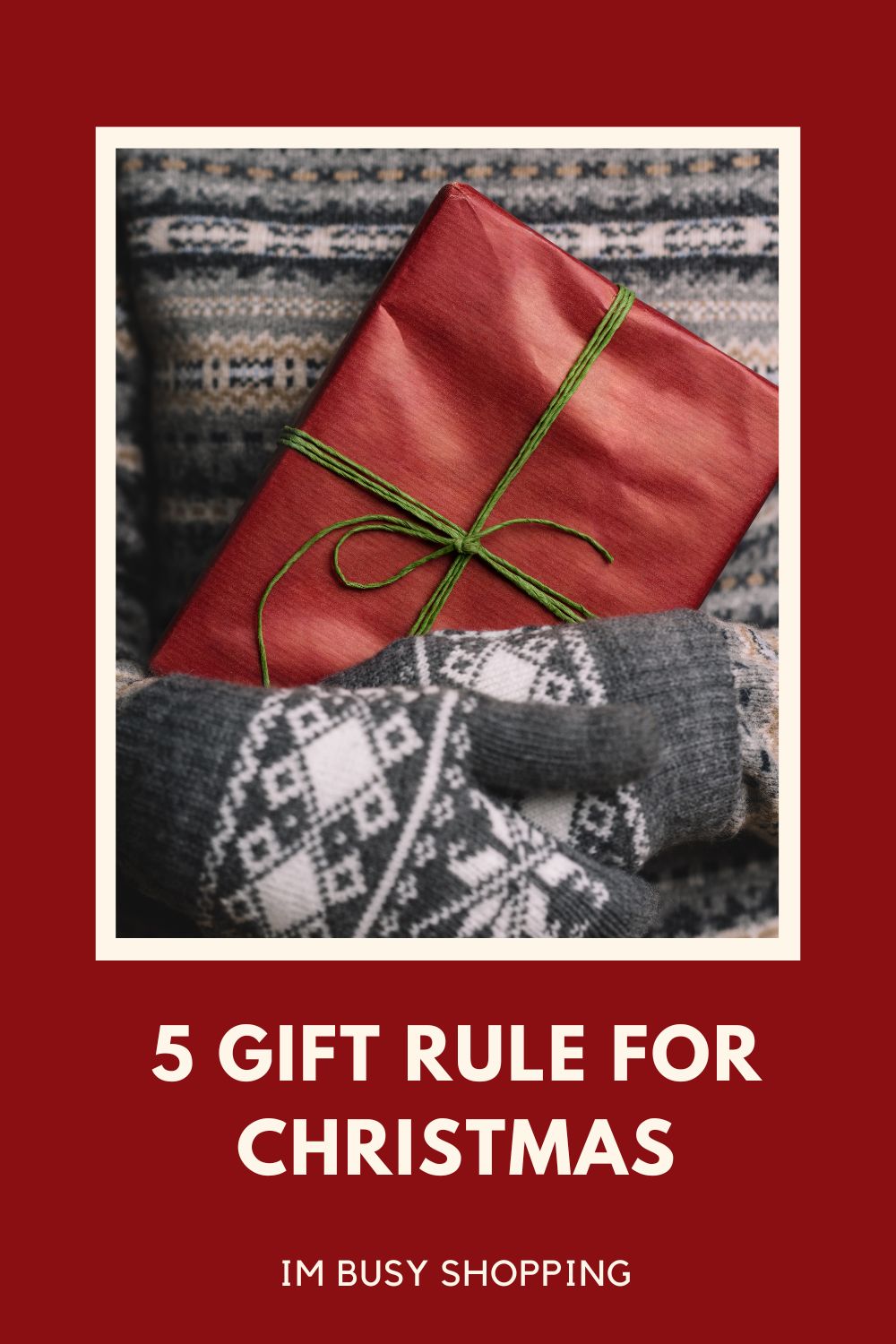 pin image for 5 gift rule for Christmas 